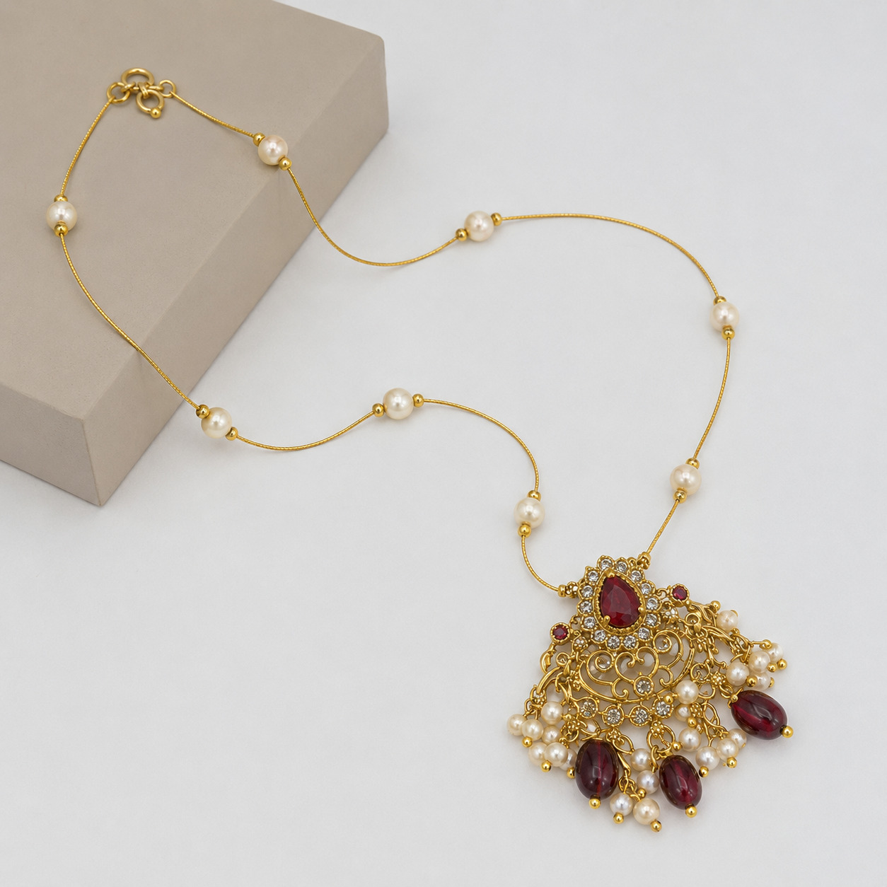 Royal Red Pearl Necklace